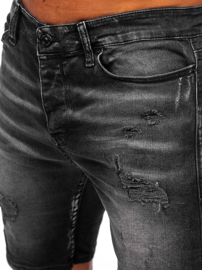 Herr Jeansshorts Svart Bolf 0376