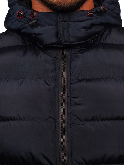 Herr Varm Quiltad Väst med huva Marinblå Bolf 7129