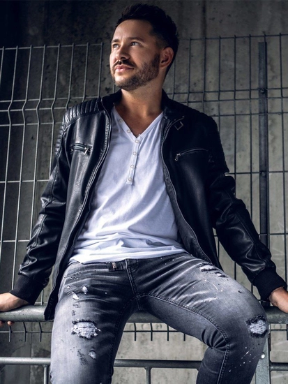 Herr Basic V-ringad T-shirt Vit Bolf 4049