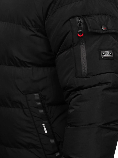 Herr Quiltad Reversibel Vinterjacka Svart-Röd Bolf 7410