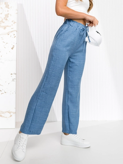 Dam Wide Leg Byxor Himmelsblå Bolf W7966