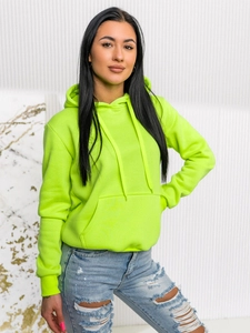 Dam Sweatshirt med känguruficka Neongrön Bolf W02A1