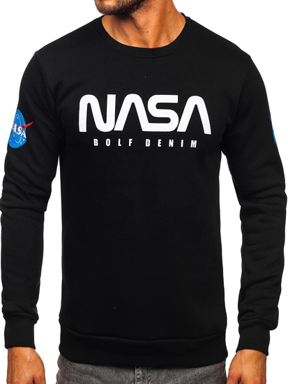 Herr Sweatshirt med tryck Svart Bolf 146955