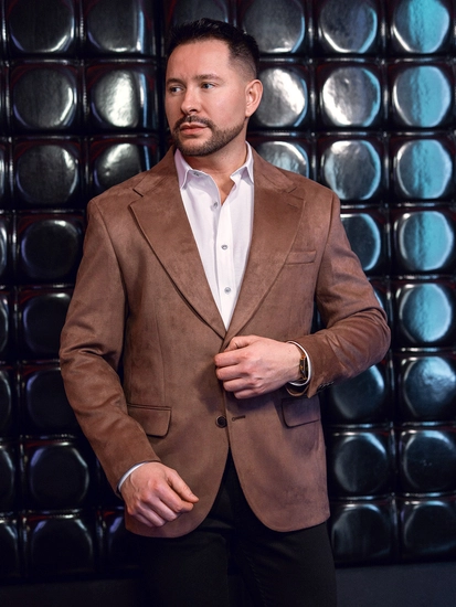 Herr Kavaj i sammet Brun Bolf 24410