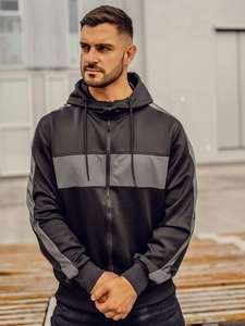 Herr Huvtröja med dragkedja Svart Bolf 27B8121