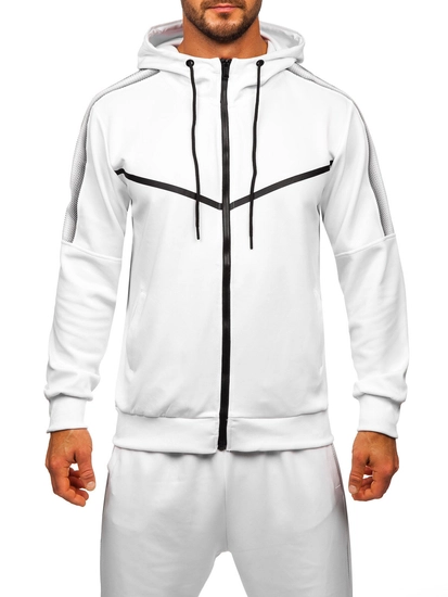 Herr Träningsoverall med tryck och huva Vit Bolf 8C8117