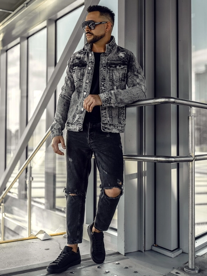 Herr Jeansjacka Grå Bolf AK588