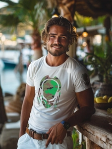 Herr Bomulls T-shirt med tryck Vit Bolf 192379A2