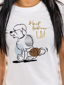 Dam T-shirt med tryck Vit Bolf 95T2519