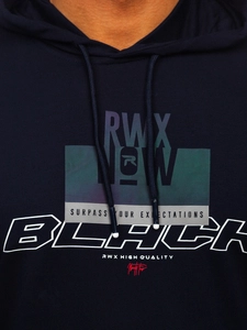 Herr Huvtröja med tryck Marinblå Bolf 146347