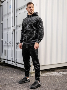 Herr Velour Träningsoverall Svart Bolf 3B113A2