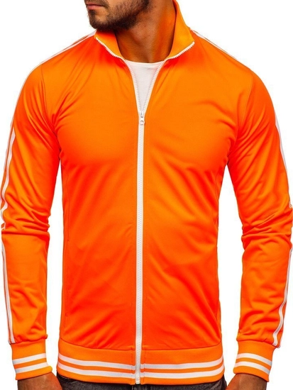 Herr Sweatshirt med dragkedja med ståkrage Retrostil Orange Bolf 11113