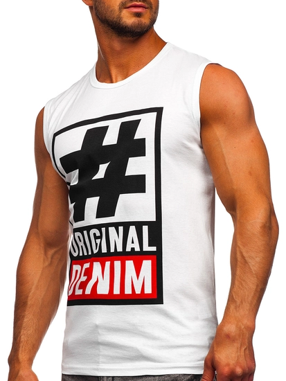 Herr Linne med tryck Vit Bolf 19802