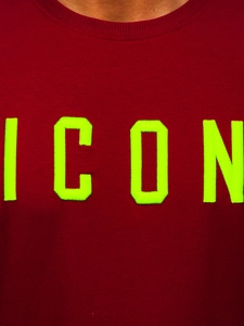 Herr Sweatshirt med tryck Vinröd Bolf 146176