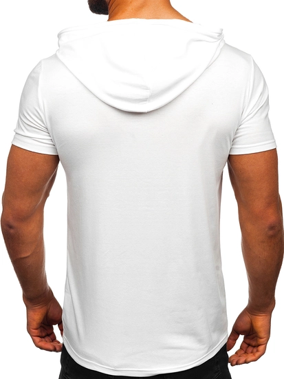 Herr Basic T-shirt med huva Vit Bolf 8T89
