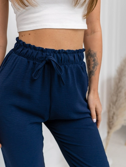 Dam Bomulls Byxor Marinblå Bolf W7921