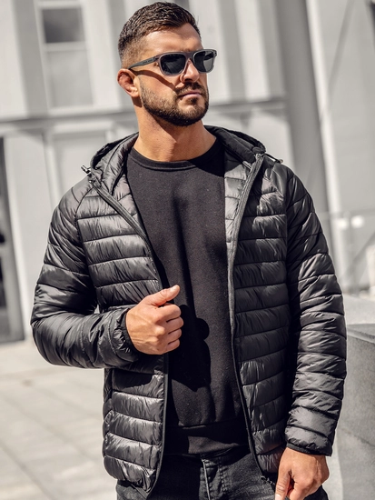 Herr Quiltad Lättviktsjacka Svart Bolf 58M13021A