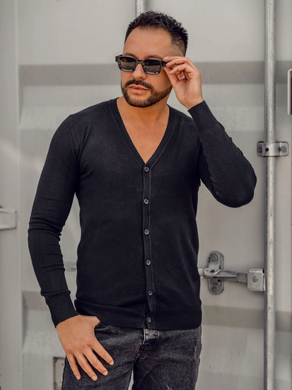 Herr Cardigan Svart Bolf YY06A