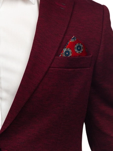 Herr Casual Kavaj Vinröd Bolf 24401