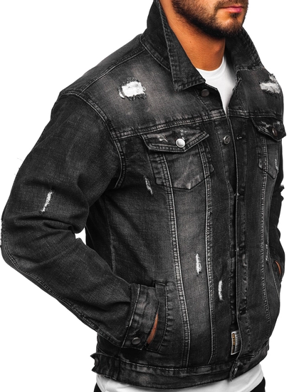 Herr Jeansjacka Svart Bolf MJ507N