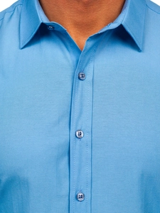 Herr Elegant Långärmad Skjorta Ljusblå Bolf 1703
