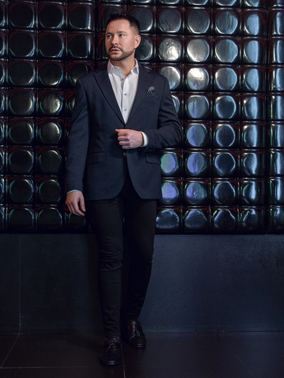 Herr Casual Kavaj Bläckfärgad Bolf 24401-1