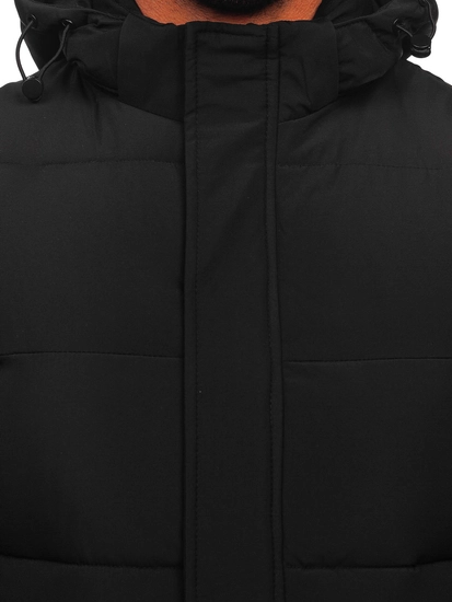 Herr Tjock Väst med huva Svart Bolf 57M7508