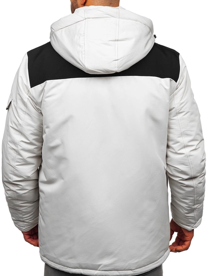 Herr Vinterjacka med huva Ljusbeige Bolf 22M322