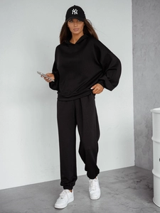 Dam 2-delad Träningsoverall med smörhuva Svart Bolf 525