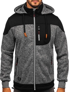 Herr Lättviktsjacka med huva Antracitgrå Bolf TC1268