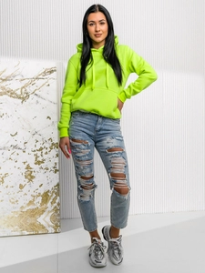 Dam Sweatshirt med känguruficka Neongrön Bolf W02A1