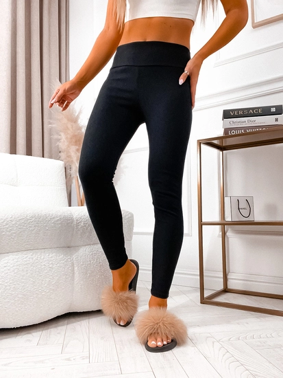 Dam Randiga Leggings Svart Bolf 020