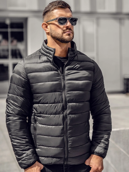 Herr Quiltad Lättviktsjacka Svart Bolf LY33A