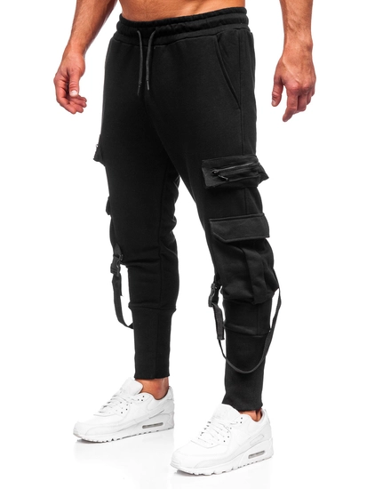 Herr Cargo-sweatpants Svart Bolf 6582