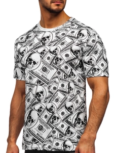 Herr T-shirt med tryck Vit Bolf 14907