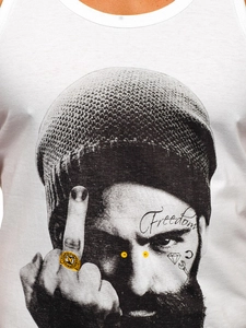 Herr Boxer Linne med tryck Vit Bolf 14842