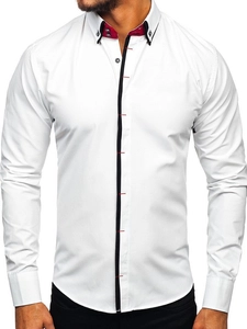 Herr Elegant Långärmad Skjorta Vit Bolf 2767-1