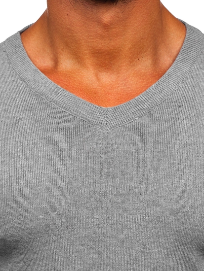 Herr Basic V-ringad Tröja Grå Bolf S8533