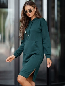 Dam sportig klänning med huva smör Bottle Grön Bolf 523