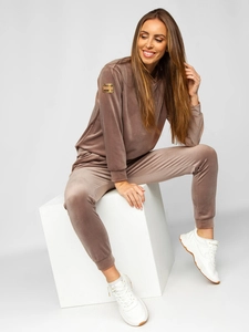 Dam 2-delad Velour Träningsoverall Beige Bolf 8129