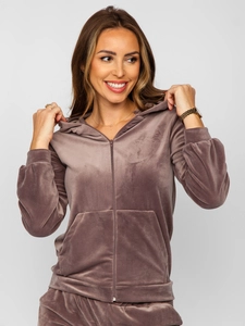 Dam 2-delad Velour Träningsoverall Cappuccino Bolf 829