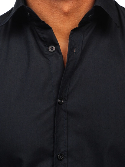 Herr Elegant Långärmad Skjorta Grafit Bolf 6944