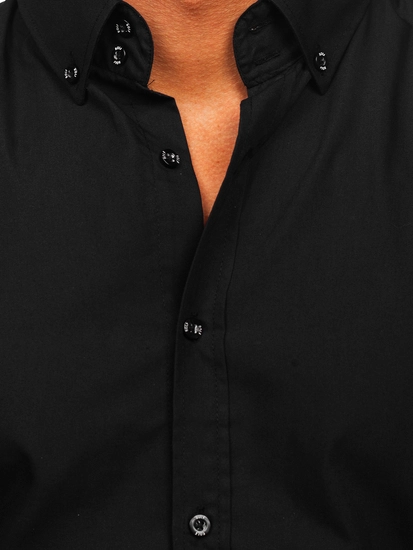 Herr Elegant Långärmad Skjorta Svart Bolf 5821-1