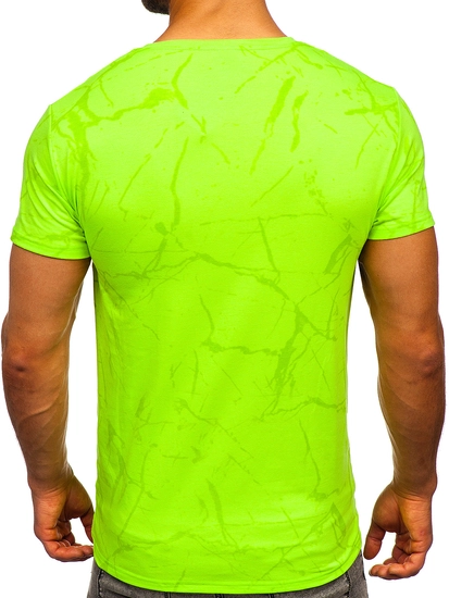 Herr T-shirt med tryck Grön-Neon Bolf Y70030