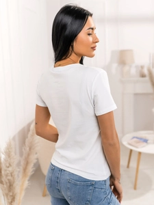 Dam T-shirt med tryck Vit Bolf 95T2501