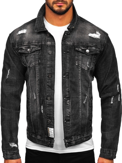 Herr Jeansjacka Svart Bolf MJ507N