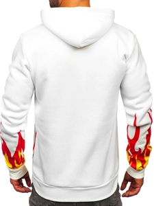 Herr Huvtröja med tryck Vit Bolf LK63