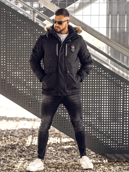 Herr Vinterjacka Svart Bolf 1827A