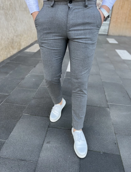 Herr Bomulls Chinos Grafitgrå Bolf 0042