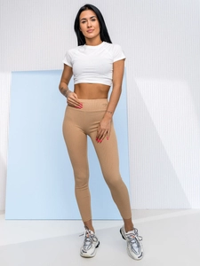 Dam Randiga Leggings Beige Bolf W7903